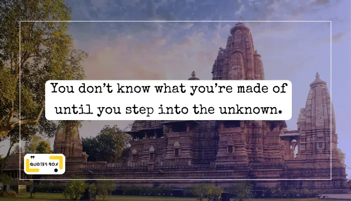 2. You don’t know what you’re made of until you step into the unknown