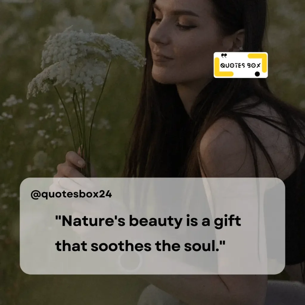 25. Nature's beauty is a gift that soothes the soul, Aesthetic Captions For Instagram